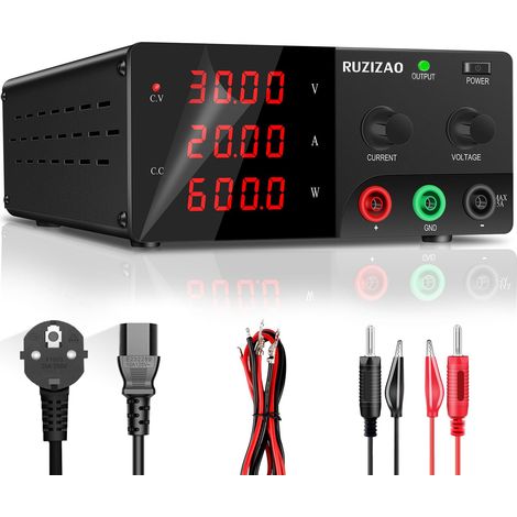 Alimentation de Laboratoire 30V 20A 600W Alimentation Stabilisée Réglable avec OUTPUT/Encodeur, Bloc d'alimentation Laboratoire Sortie Stable pour Laboratoire/Test de Batteries (1/5)