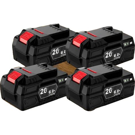 Batterie de remplacement, capacité 6000mAh, compatible avec les outils Parkside 20V, 20V 6.0AH-4PCS (1/2)