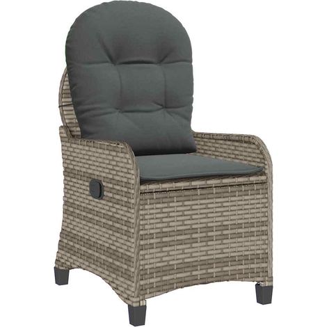 Maison Exclusive - Liegestuhl mit Kissen Grau 56 x 66 x 95 cm Pol