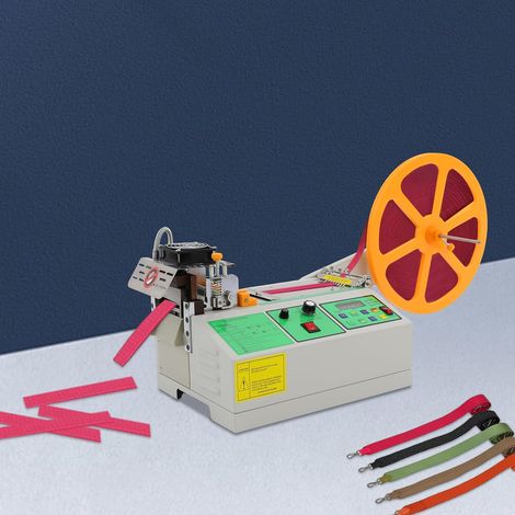 500W 220V Automatische Gurtschneidemaschine, 60-120 Stück/min Heiß- und Kaltbandschneider Einstellbarer Bandschneider Schneidemaschine Gurtband Messer für 1-5mm Leder Gewirke Klebebänder Nylongurte (1/5)