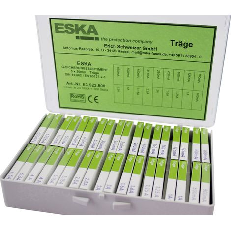 Assortiment fusibles modele 5 x 20 mm 360 pcs (1/2)