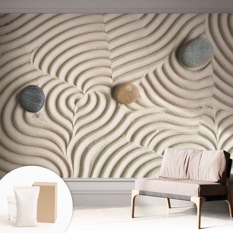 Papier peint avec colle pour décoration moderne de salon chambre à coucher cuisine et bureau Facile Vagues harmonieuses 312x219 cm (1/5)