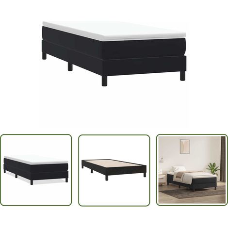 vidaXL Sommier à lattes de lit sans matelas noir 90x210 cm velours (1/5)