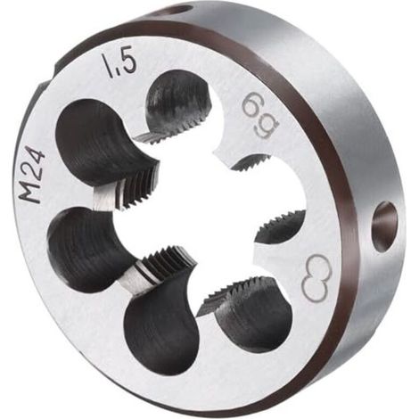 Filière à filetage rond M24 x 1,5, filetage métrique à droite, en acier allié, outil de réparation de filetage (1/4)