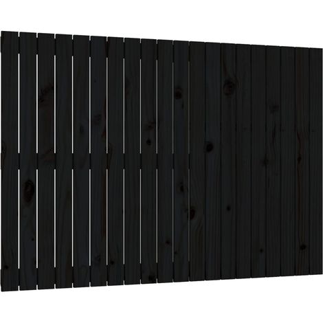Testiera per dormire accessorio per camera da letto mobile da parete stile pallet 127,5 x 3 x 90 cm legno massello nero TDL0202542