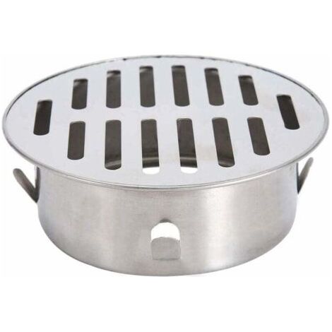 Siphon de Sol, Balcon en Acier Inoxydable Évier Rond Anti-Blocage Siphon de Sol Amovible pour Jardin Extérieur Tuyau d'Évacuation Tuyau d'Échappement Toit Balcon Utilisation(110 Flat Mouth) (1/5)