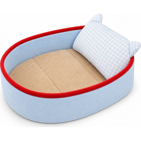 Panier très douillet pour chats bleu coussin mousse taille S