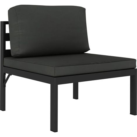 vidaXL Divano Centrale Modulare 1 pz con Cuscini Alluminio (1/5)