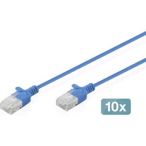 Digitus DK-1618-020S-B-10 RJ45 Patchkabel CAT 6 U/UTP 2 m Blau 1 St. (1/5)