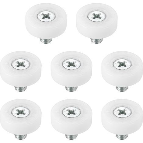 19mm Roulettes de Tiroir, Lot de 8 Roues de Rechange en Plastique Pour Poulie de Tiroir, Avec Roulement à Billes (1/5)