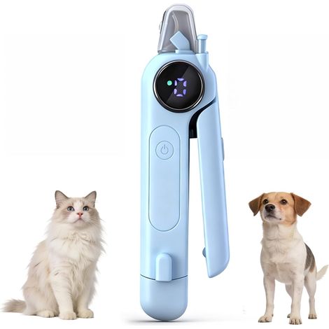 2-in-1-Hundekrallenschere und -nagelfeile mit LED-Licht und intelligentem Display. Wiederaufladbarer elektrischer Hundekrallentrimmer mit 3 Geschwindigkeitsstufen (1/5)