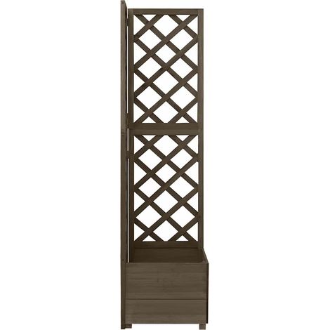 Maison Exclusive - Traliccio ad Angolo Grigio 40x40x150 cm in Massello di Abete (1/5)