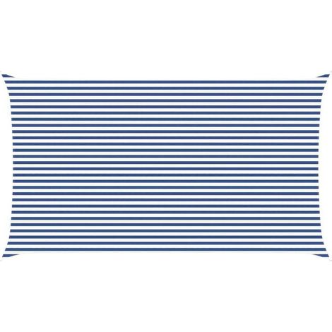 Voile d'ombrage bleue et blanche, 7 x 4 mètres, 100% polyester Oxford.