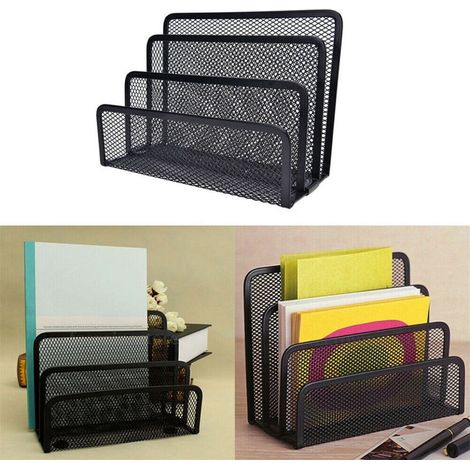 Cajas organizadoras de escritorio Daiosportswear en liquidación, ideales para organizar la oficina y los accesorios, con 3 compartimentos + cajones  Serie Mesh, color negro.
