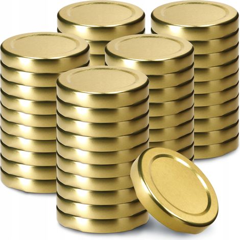 KADAX Schraubdeckel fi53 mm, für Einmachgläser, 50 Stück, Gold