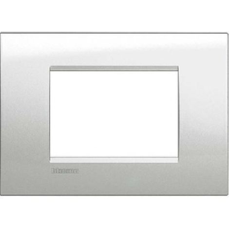 Bticino livinlight  placca 3 moduli colore argento lunare lna4803gl