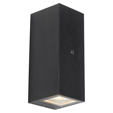 Wall Light Black 2-Light IP44 with Dusk Sensor - Baleno II