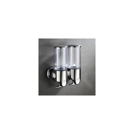 Distributeur de Savon Mural Transparent - JINFGERNE - 500ML x 2 (1/5)