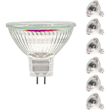 Ampoules Halogènes MR16 12V 20W GU5.3,Spots Dimmables 2 Broches 2700K Blanc Chaud,Lot de 6 (1/5)
