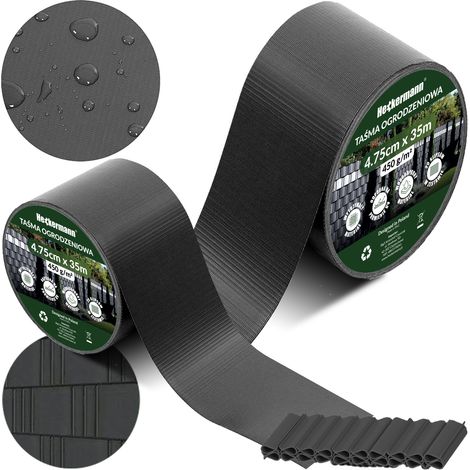 Cinta para cercas Heckermann de 4,75 cm x 35 m - Gris oscuro (1/5)