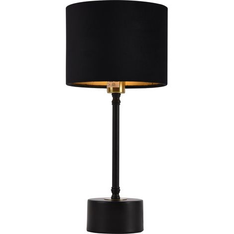 Lampe de table lampe de bureau métal flanelle noir cuivre E14 39 cm (1/3)