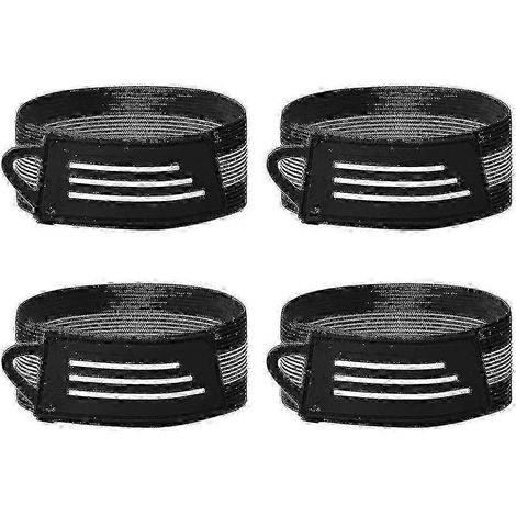 Pinces de jambe pour vélo, 4 pièces - bandes de cheville antidérapantes pour pantalons,Black