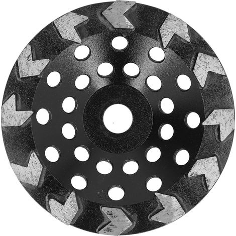 Meule diamantée tasse 10 dents noire 180mm pour ponçage béton pierre ciment (1/5)
