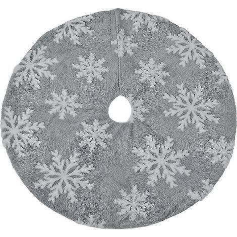 Falda para árbol de Navidad de doble capa, jacquard de cachemira, copo de nieve, adorno navideño. (1/5)
