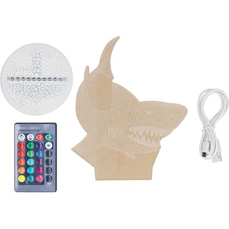 Veilleuse 3D Animaux Océaniques, 16 Couleurs Changeantes, 4 Modes d'Utilisation, Lampe Tactile 3D pour Chambre d'Enfant, Cadeau (1/5)
