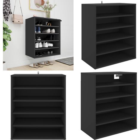 Schuhschrank Schwarz 60x35x70 cm Holzwerkstoff - Schuhschrank - Schuhregal - Garderobe - Aufbewahrung - Organisation - Home & Living (1/5)