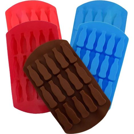 5 Pièces Moule à glaçons, Silicone 15 cavités forme bouteille cola, Résistant température, Pour cocktail whisky chocolat bonbons (1/5)