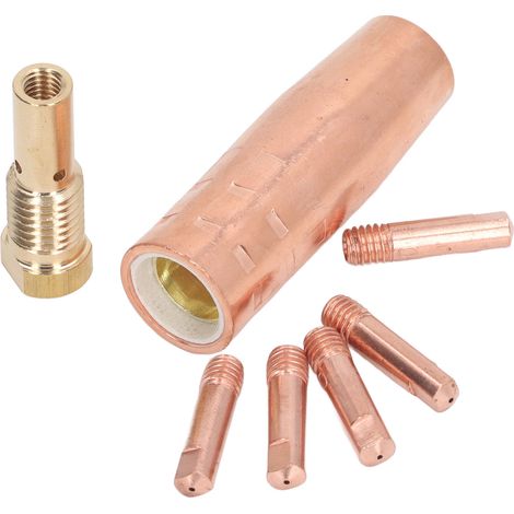 Kit de buse de protection tout cuivre 0,8 mm Chicago Electric modèle 170 pour torche de soudage MIG, compatible avec les modèles Century FC90/80GL, Forney Easy Weld, Titanium Easy Flux, Lincoln et Cra (1/5)