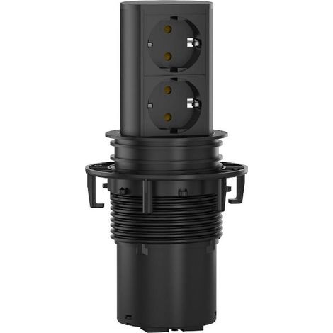 modulo enchufes elevator 2xschuko negro alum.anod.negro mate. pure black.