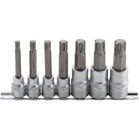 BGS Bit-Einsatz-Satz Antrieb Innenvierkant 10 mm (3/8") / 12,5 mm (1/2") Keil-Profil (für RIBE) M6 - M14 7tlg. - 5185