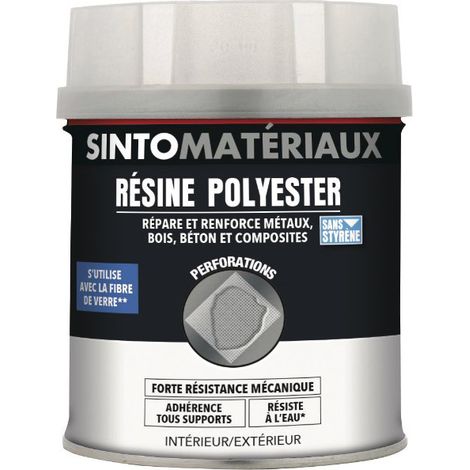 Sinto – Résine polyester pour réparation métaux et plastiques – Pot de 550g ou 1100g – Haute résistance mécanique – Étanchéité intérieure et extérieure