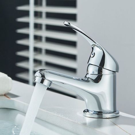 Mitigeur de Lavabo - Robinet de Salle de Bains Monocommande, Robinets de lavabo en Corps en Laiton, Finition Chrome
