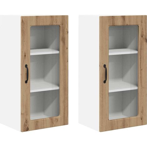 Meubles de Rangement,Armoire de cuisine 2 pcs Chêne artisanal 40 x 31 x 80 cm CFW240617 (1/5)
