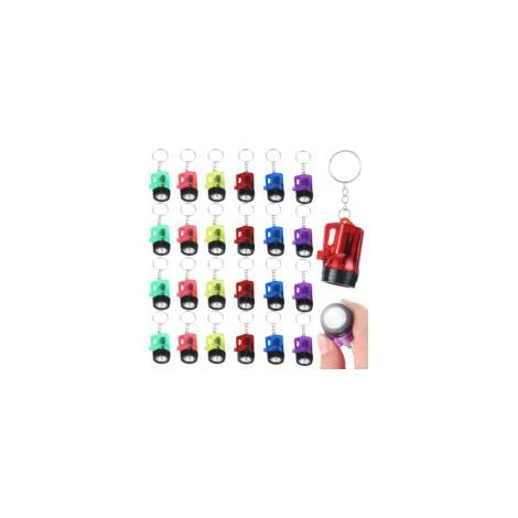 24 Mini-Taschenlampen-Schlüsselanhänger in Form von Taschenlampen, praktisches LED-Taschenlampen-Spielzeug, Mini-LED-Taschenlampe für Kinder