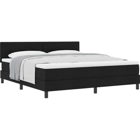 Maison Exclusive - Lit à ressorts avec tête de lit Noir 180 x 200 cm tissu (1/5)