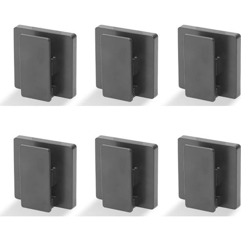 Clips muraux autocollants noirs sans perçage, clips à ressort antidérapants (lot de 6) (1/5)