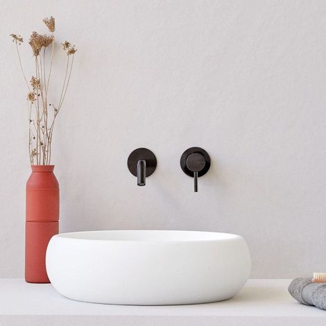 Lavabo redondo para encimera en piedra sintética RONDO  Ø36 cm