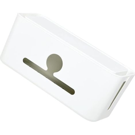 Caja organizadora de cables de alimentación, caja para la gestión de cables, organizador para regletas, cargadores y enchufes, color blanco. (1/5)