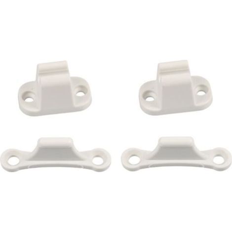 Set di 2 paia di chiusure per porte di roulotte - Plastica bianca - Kit di fermi per porte di camper (1/2)