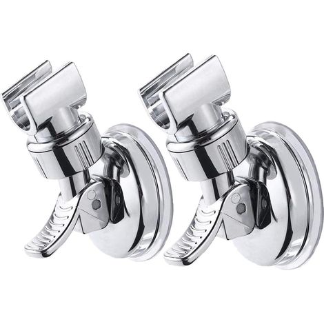 Lot de 2 supports de pommeau de douche réglables et amovibles, fixation murale par ventouse, sans perçage, pour salle de bain à