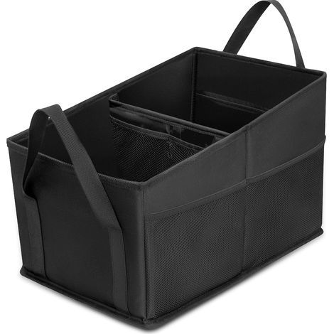 Organizzatore per sedili auto, anteriore e posteriore, con portabicchieri, fissaggio per cintura di sicurezza e spazi portaoggetti per giocattoli, libri, biscotti e altri accessori (1/5)