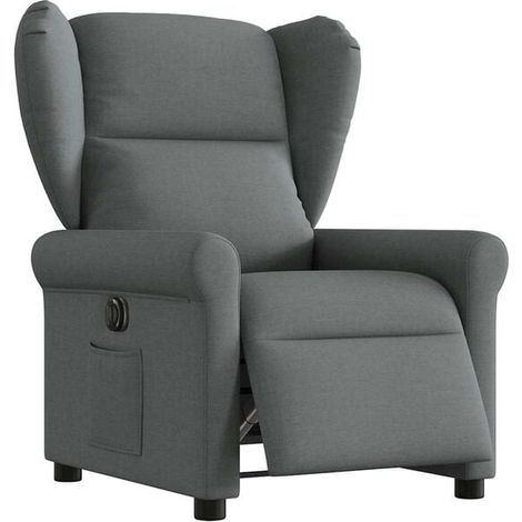 Fauteuil inclinable électrique en tissu gris foncé (1/5)