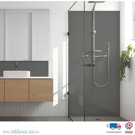 Panneau de douche : Gris souris - Alu composite - 100 - 245 (1/3)