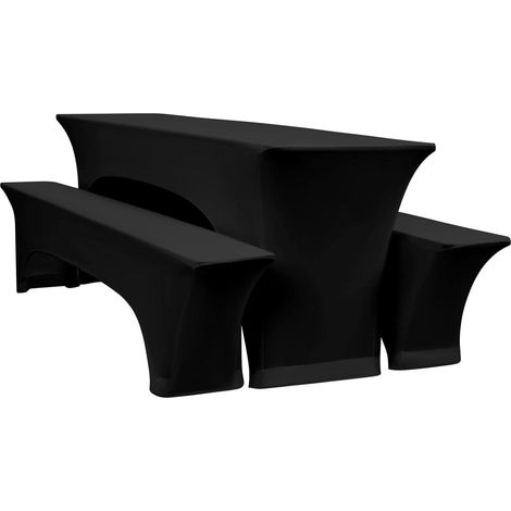 Biertischhussen Bierbankhusse Bierzeltgarnituren Schwarz 70cm Set of 1 (1/5)