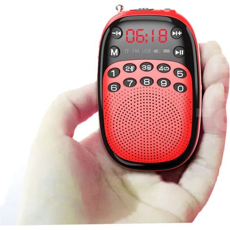 Mini radio FM de poche, radio DSP portable rechargeable, enceinte Bluetooth sans fil, enregistrement intégré/externe, carte TF, lecture de musique USB (1/5)