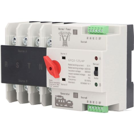 Commutateur de transfert automatique double alimentation 4P à commutation rapide PC AC 400V 63A pour usage domestique et industriel (1/5)